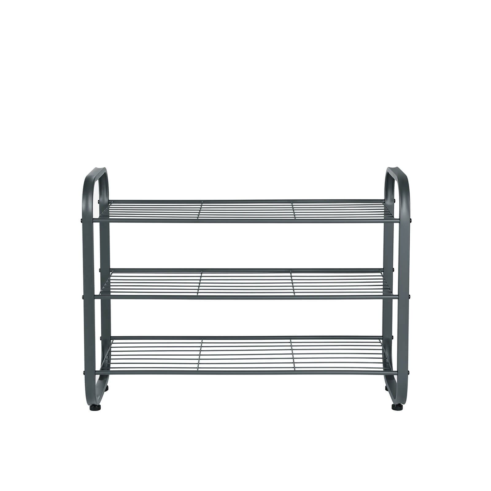 Étagère à chaussures en métal, gris fumé, 71 x 30 x 52.5cmm