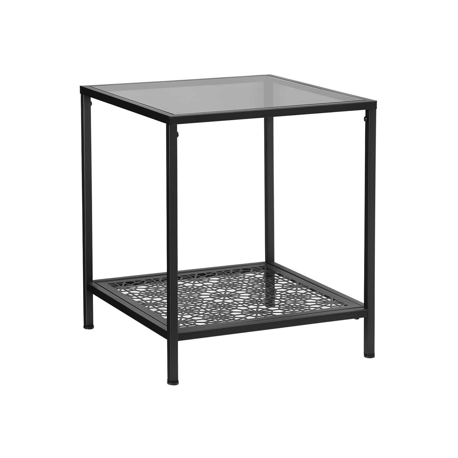 Small glass table with floral motif, 43.4 x 43.4 x 50.7 cms
