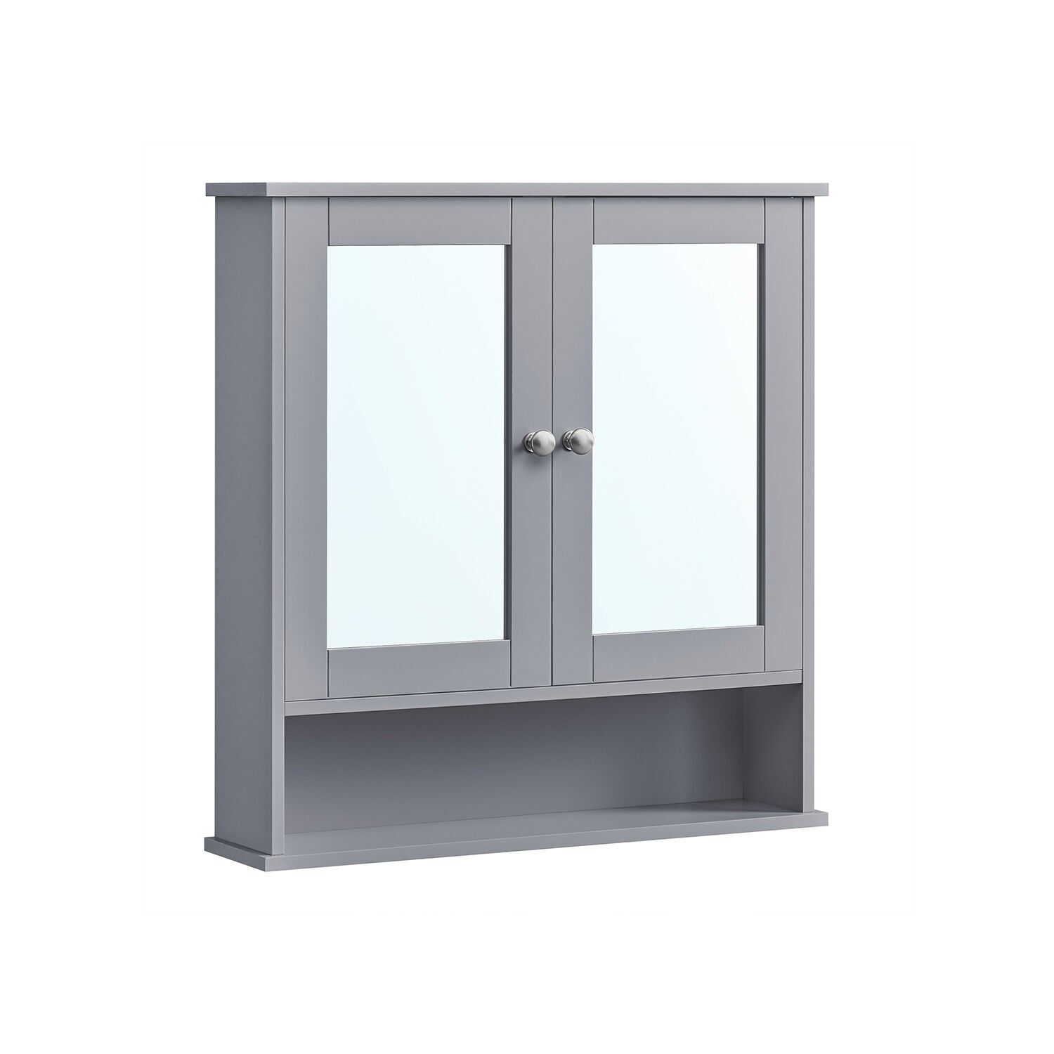 Armoire de toilette murale, gris tourterelle, 56 x 58 x 13 (L x H x P) cm