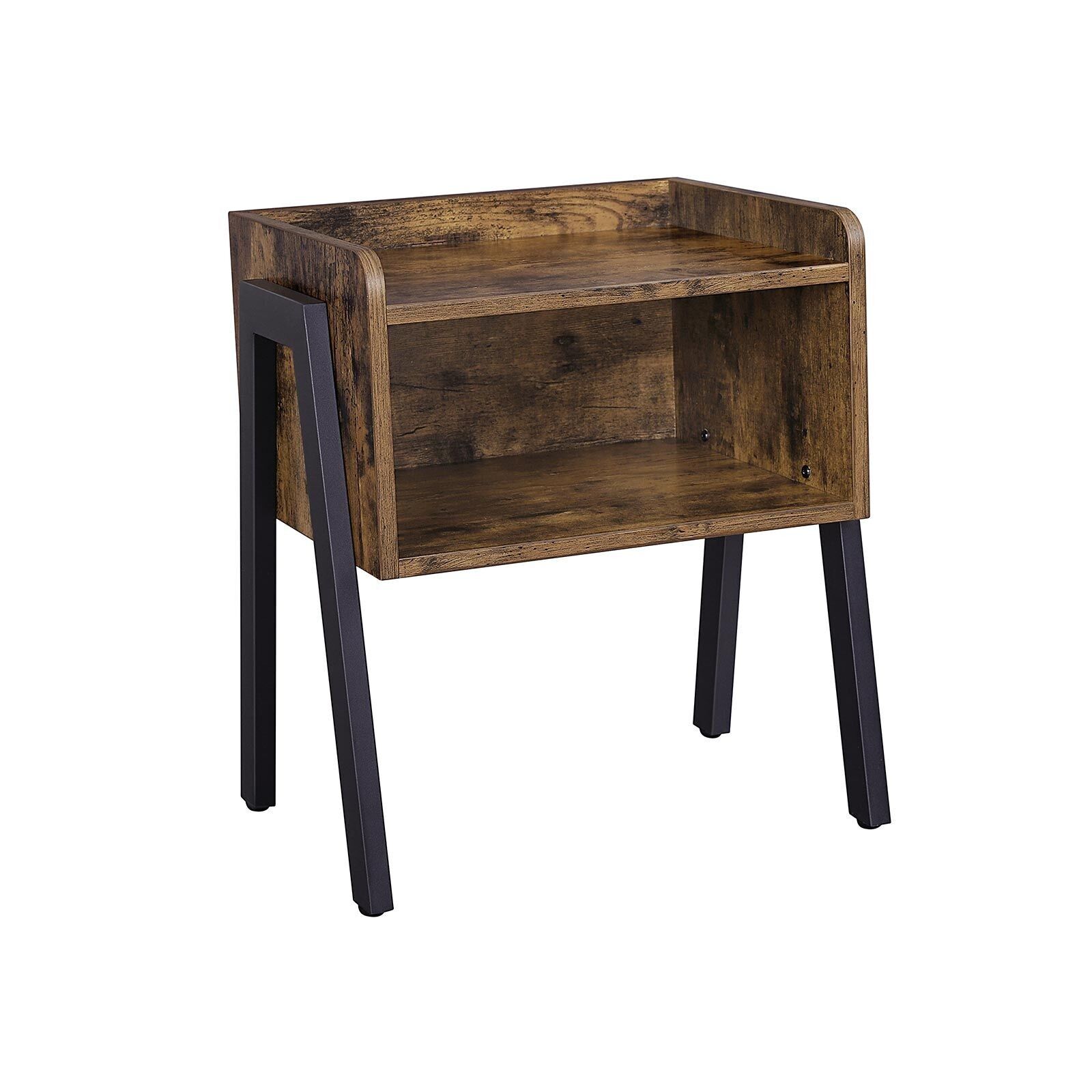 Industrial-style bedside table with large storage compartment, 42 x 52 x 35 cm (W x H x D) - Internal dimensions of the open compartment: 39 x 18 x 33.5 cm