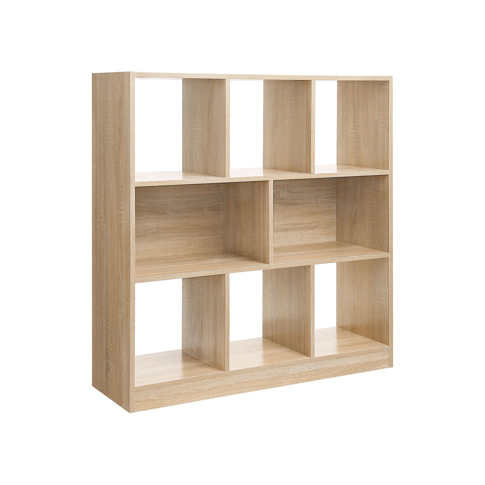 8-compartment bookshelf, wood look, 97.5 x 100 x 30 cm
