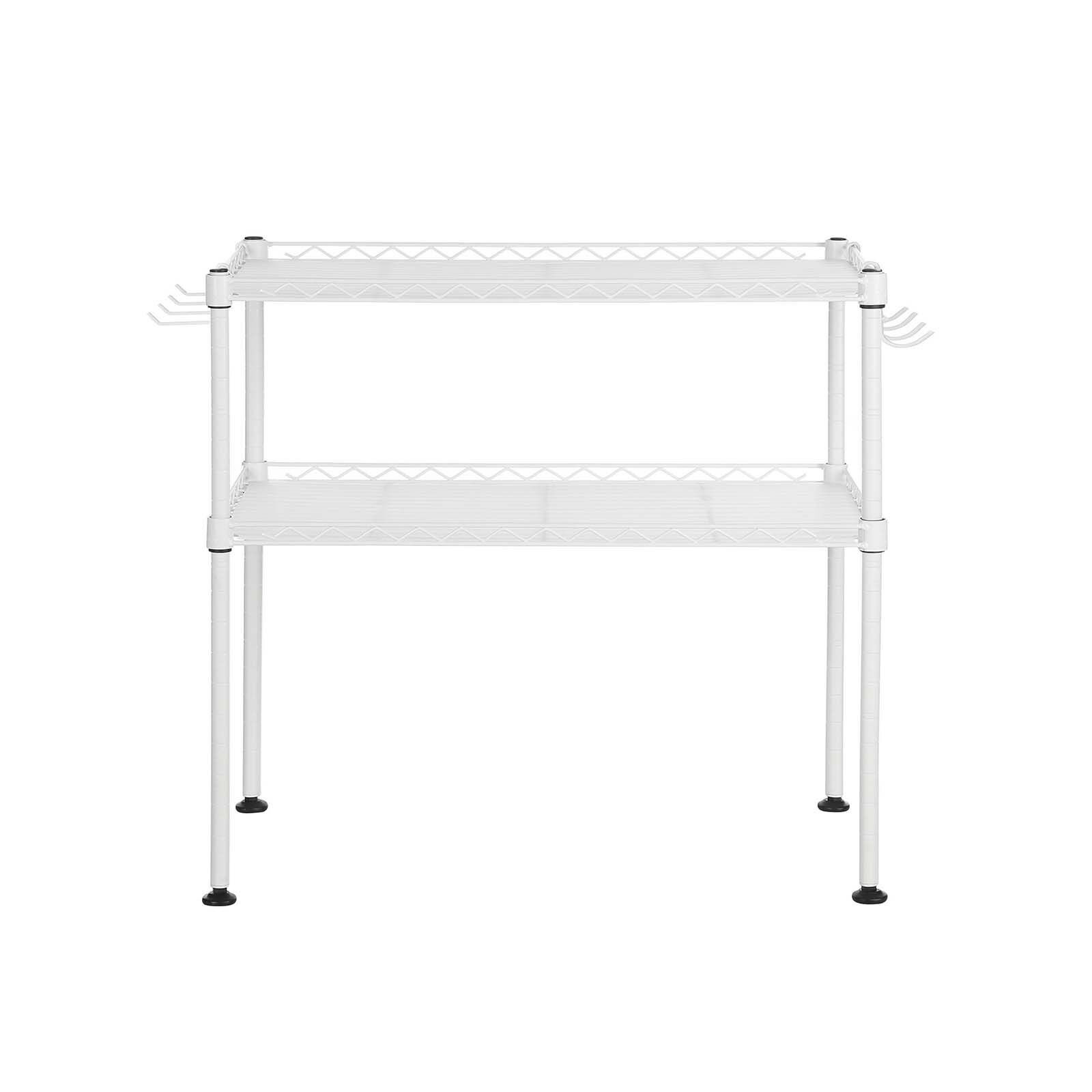 Support pour micro-ondes avec 2 étagères blanc, 60 x 30 x 52 cm