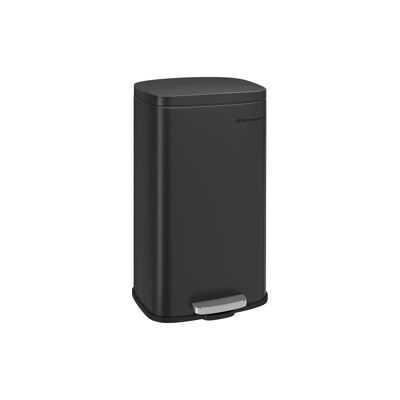 Cubo de basura de cocina de color negro, 35 x 23.8 x 63 cm (largo x ancho x alto) Dimensiones del cubo interior: 35 x 23.5x57.5 cm (largo x ancho x alto) Altura total (con tapa abierta): 85. 5 cm