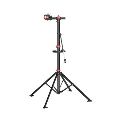 Support de réparation de vélo noir-rouge, 100 x 100 cm (L x l) Hauteur réglable : 101 - 171 cm