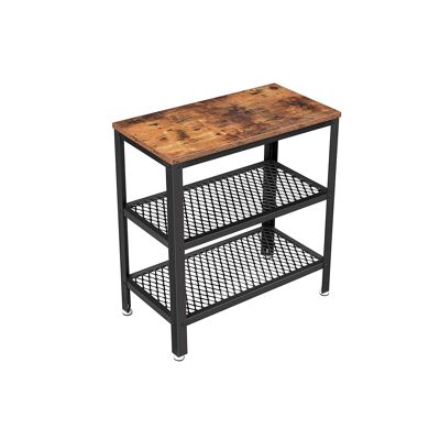 Mesa auxiliar estrecha de diseño industrial, 60 x 30 x 60 cm