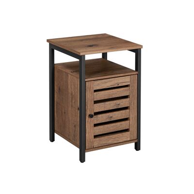 Table de chevet marron noisette-noir, 40 x 40 x 60 cm