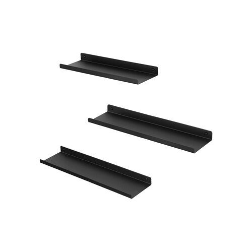Metal Wall Shelf Set of 3, 30 x 9 x 2.5 cm (L x W x H) Medium Shelf Dimensions: 35 x 9 x 2.5 cm (L x W x H) Large Shelf Dimensions: 40 x 9.5 x 2.5 cm