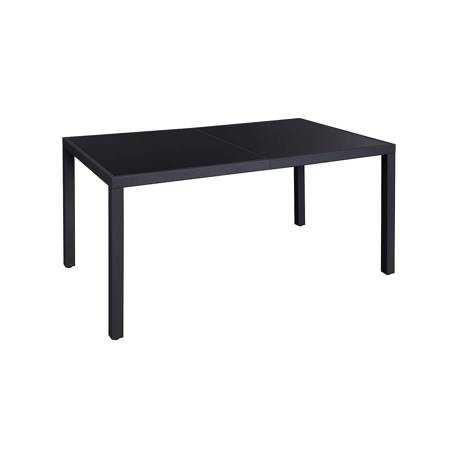 Grande table de jardin en verre noir, 150 x 90 x 73 cm