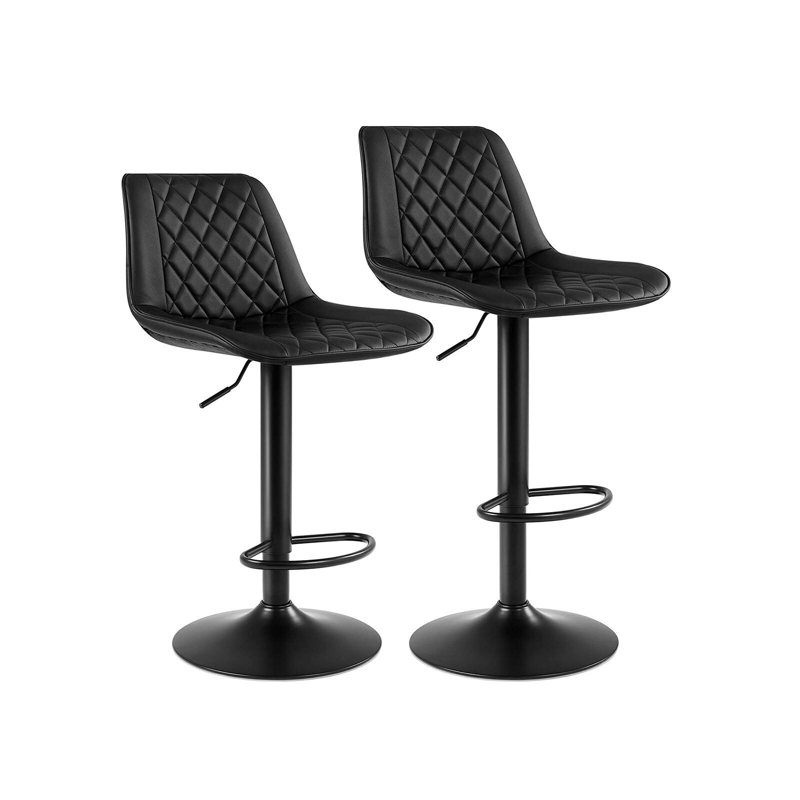 Tabouret de bar noir, 47 x 51 x (88.5-108.5) cm (L x l x H) Hauteur d'assise : 60.5-80.5 cm Largeur d'assise : 47 cm Profondeur d'assise : 38.Dimensions du dossier : 34 x 30 cm (L x l) Diamètre du pied : 38.5cmm