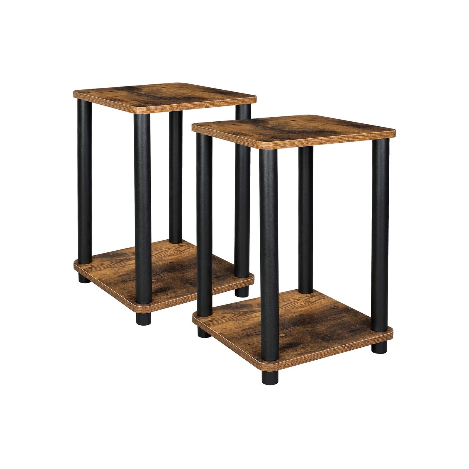 Side tables vintage brown-black, 34 x 34 x 50 cm