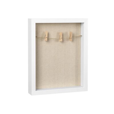 Cadre photo avec ficelle blanche, 22.5 x 4 x 27.5 cm (L x l x H) - Dimensions intérieures (sans cadre) : 19.5X24.5cmm