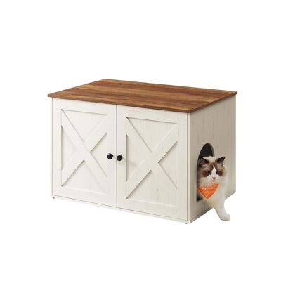 Caja de arena para gatos con puertas, 70 x 50 x 50 cm