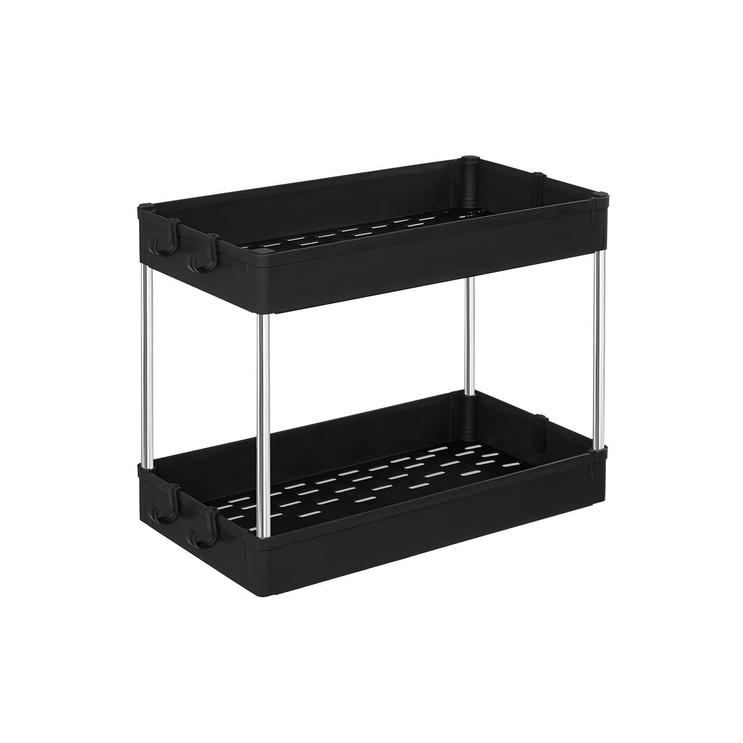 Meuble de rangement pour évier 2 niveaux noir, 22 x 40 x 31 cm