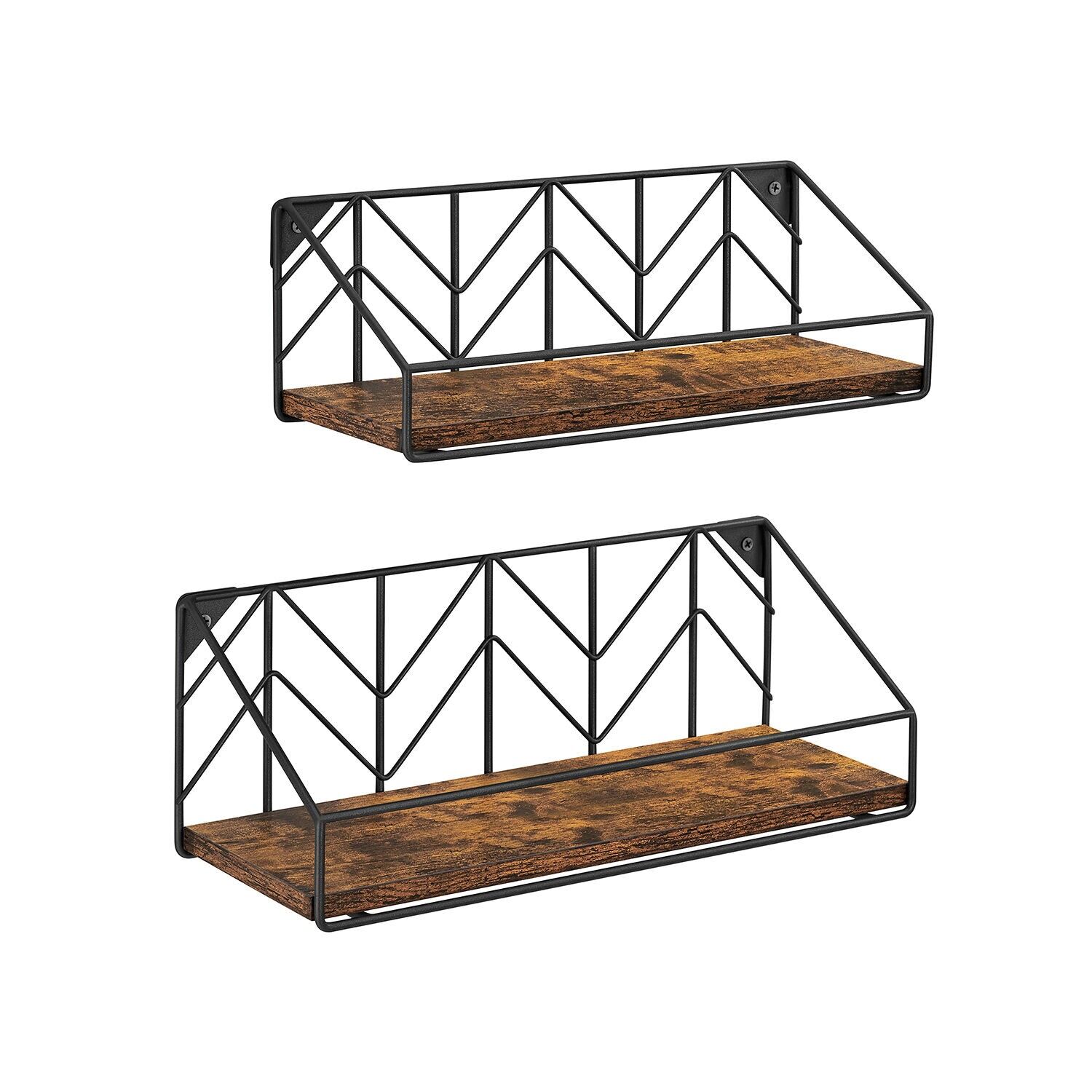 Set of 3 wall shelves, 15 x 40 x 14 cm (D x W x H) - (small) 14 x 33 x 12 cm