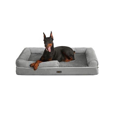 Panier orthopédique pour chien gris clair, 91 x 71 x 25 cm