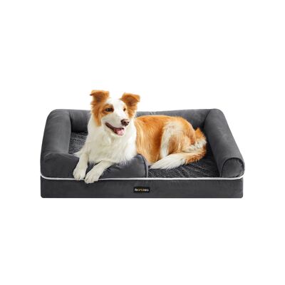 Lit orthopédique pour chien avec bord surélevé 91 x 71 x 25 cm