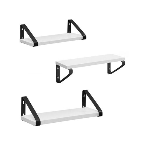 Floating shelf set of 3, 12 x 30 x 11 cm (D x W x H) - Medium shelf size: 12 x 35 x 11 cm (D x W x H) - Large shelf size: 12 x 40 x 11 cm