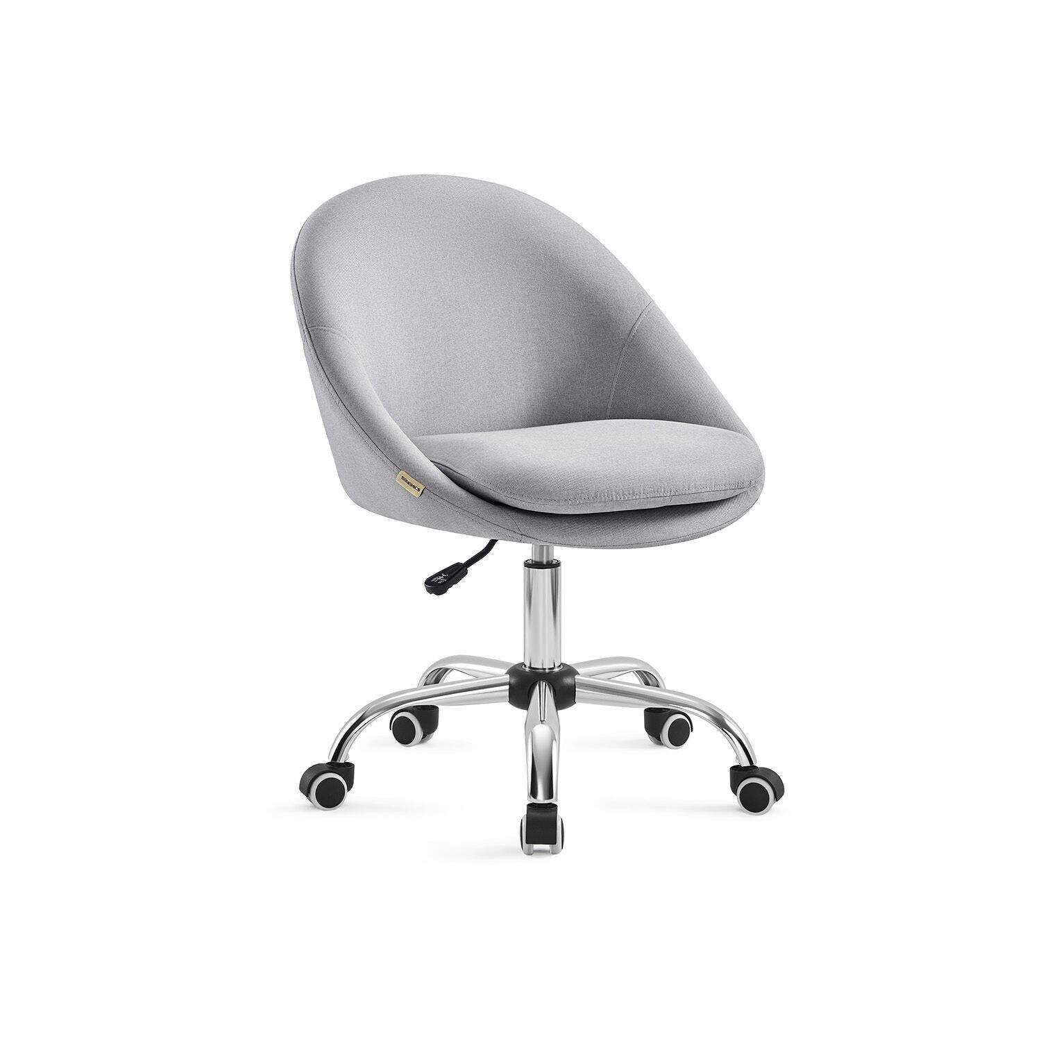 Height-adjustable office chair grey, 60 x 60 x (80-90) cm (D x W x H) Seat height (from floor): 47-57 cm Seat size: 45 x 42 cm (D x W) Backrest height: 47 cm Total cushion thickness: 12 cm Top cushion thickness: 7 cm