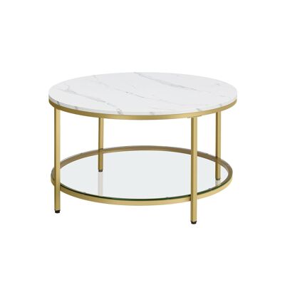 Tavolino moderno con piano in vetro, 80 x 46 cm