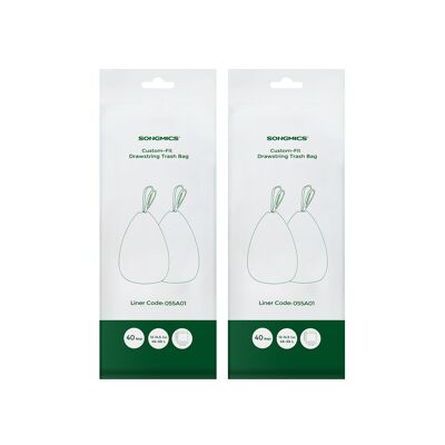 Bolsas de basura 45-55 litros con cordón, 2 x 40 piezas, 63.5 x 78 centímetros