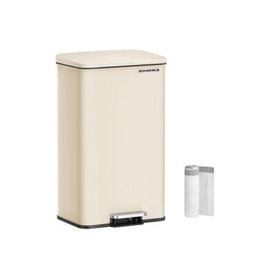 Poubelle de cuisine avec couvercle 40 litres beige sable, 34.8 x 32.1 x 55.7 cm (L x l x H) Hauteur totale (avec couvercle ouvert) : 83.3écm