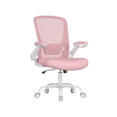 Sedia da ufficio con funzione di dondolo imbottita e braccioli in rosa pastello, 64 x 64 x (99-107) cm (P x L x A) Altezza seduta (da terra): 46-54 cm Dimensioni seduta: 53 x 53 cm (P x L) Dimensioni schienale: 51 x 53 cm (L x A) Altezza braccioli (da seduta): 22 cm
