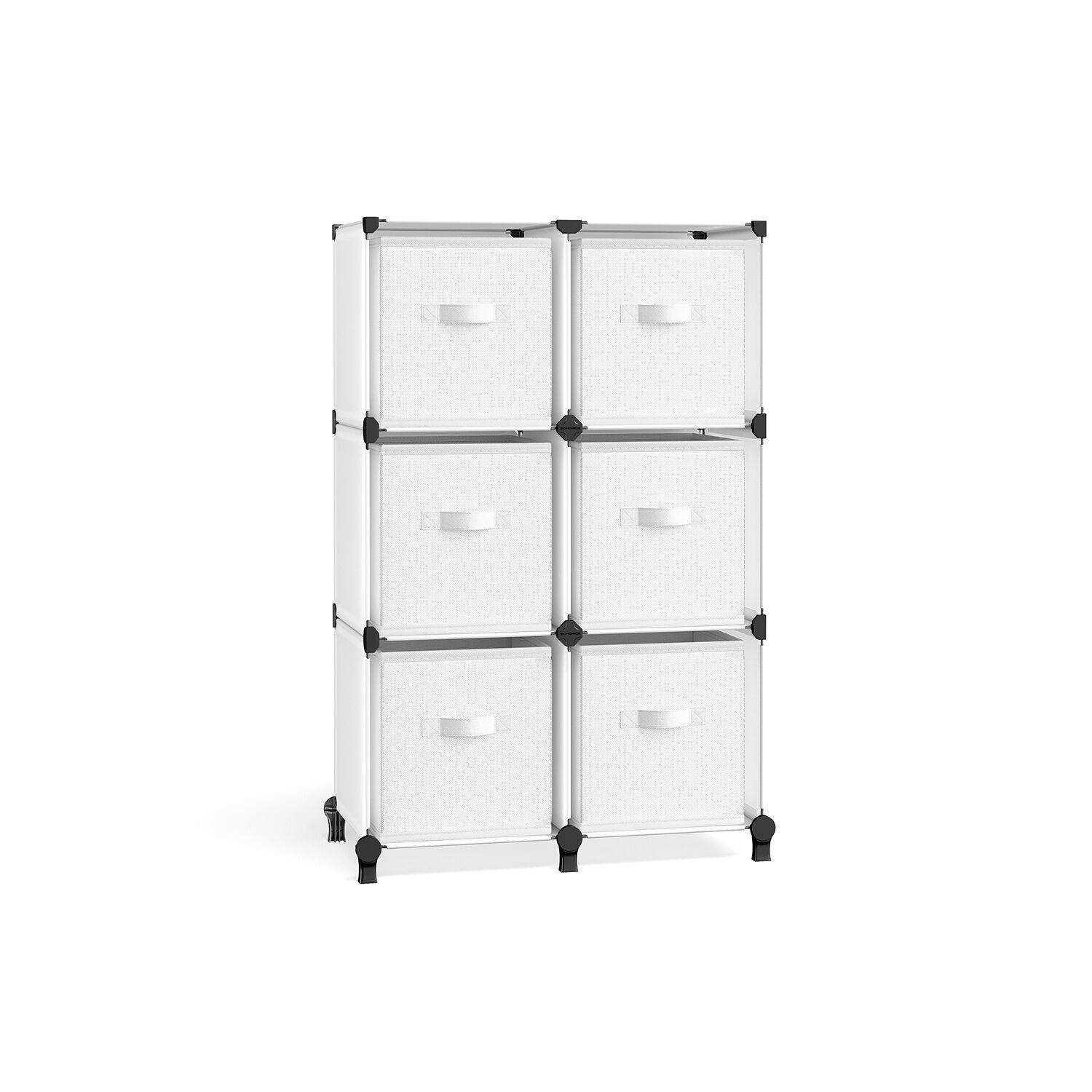 DIY Cube Shelf with 6 Boxes, 31.5 x 94 x 95.5 cm (D x W x H) Rectangular shelf dimensions: 31.5 x 64 x 95.5 cm (D x W x H) Cube dimensions: 30 x 30 x 30 cm (D x W x H) Box dimensions: 26 x 26 x 28 cm