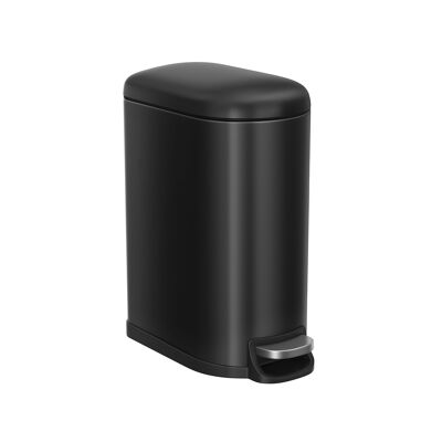 Papelera de baño 10L con tapa de acero, 34.5x18.5 x 39 cm (largo x ancho x alto) Altura total (con tapa abierta): 61 cm Dimensiones del cubo interior: 24.5x16.6x34. 5 cm