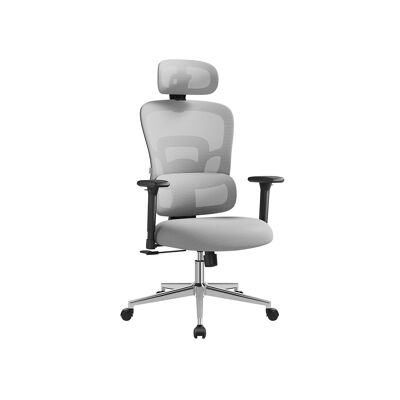 Sedia da ufficio con supporto lombare regolabile in altezza, grigio tortora, 70 x 70 x (117-125 cm) (P x L x A) Altezza seduta: 47-55 cm Superficie seduta: 52 x 52 cm Altezza bracciolo (da terra): 64-72 cm