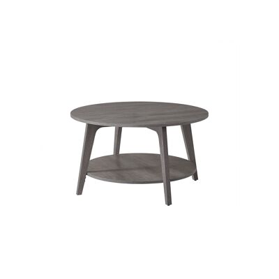 Tavolino rotondo a 2 livelli, diametro 80 cm, grigio nebbia
