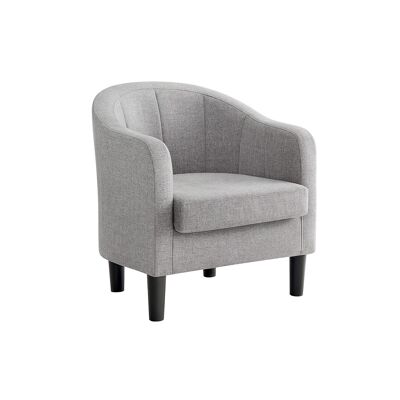 Funda de sillón de lino sintético, gris moderno, 67.5 x 67 x 71 cm (profundidad x anchura x altura) - Ancho del asiento: 47 cm - Profundidad del asiento: 52 cm - Altura del respaldo: 33 cm - Altura del asiento: 38 cm - Altura del reposabrazos (desde el suelo): 56 cm