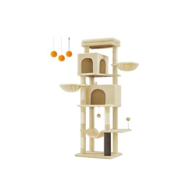 Tiragraffi alto 175 cm XL con 2 fori beige sabbia