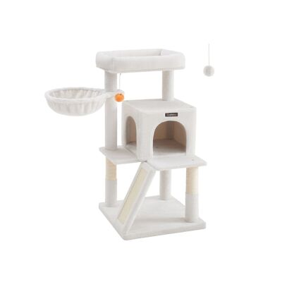 Tiragraffi con grande piattaforma, bianco crema, 48 x 48 x 96 cm