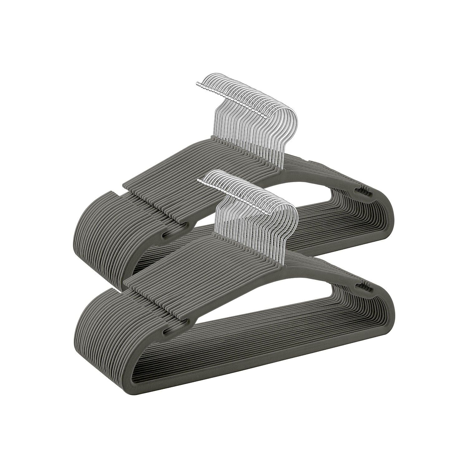 Lot de 50 cintres, 43 x 21 cm, gris