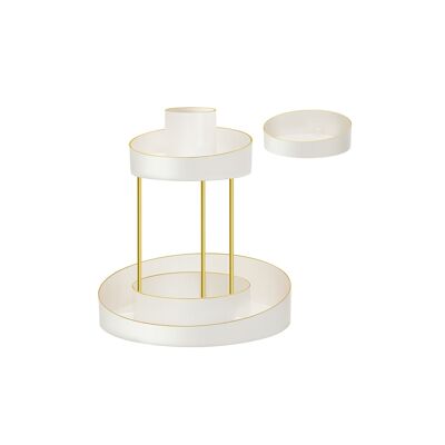 Organizer girevole per il trucco con cassetto extra, color oro, 25.2 x 25.2 x 29 centimetri