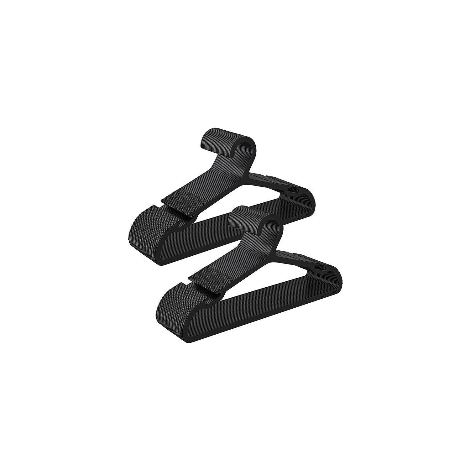 Cintres en plastique, lot de 50, 41.7 cm de large, noir de jais