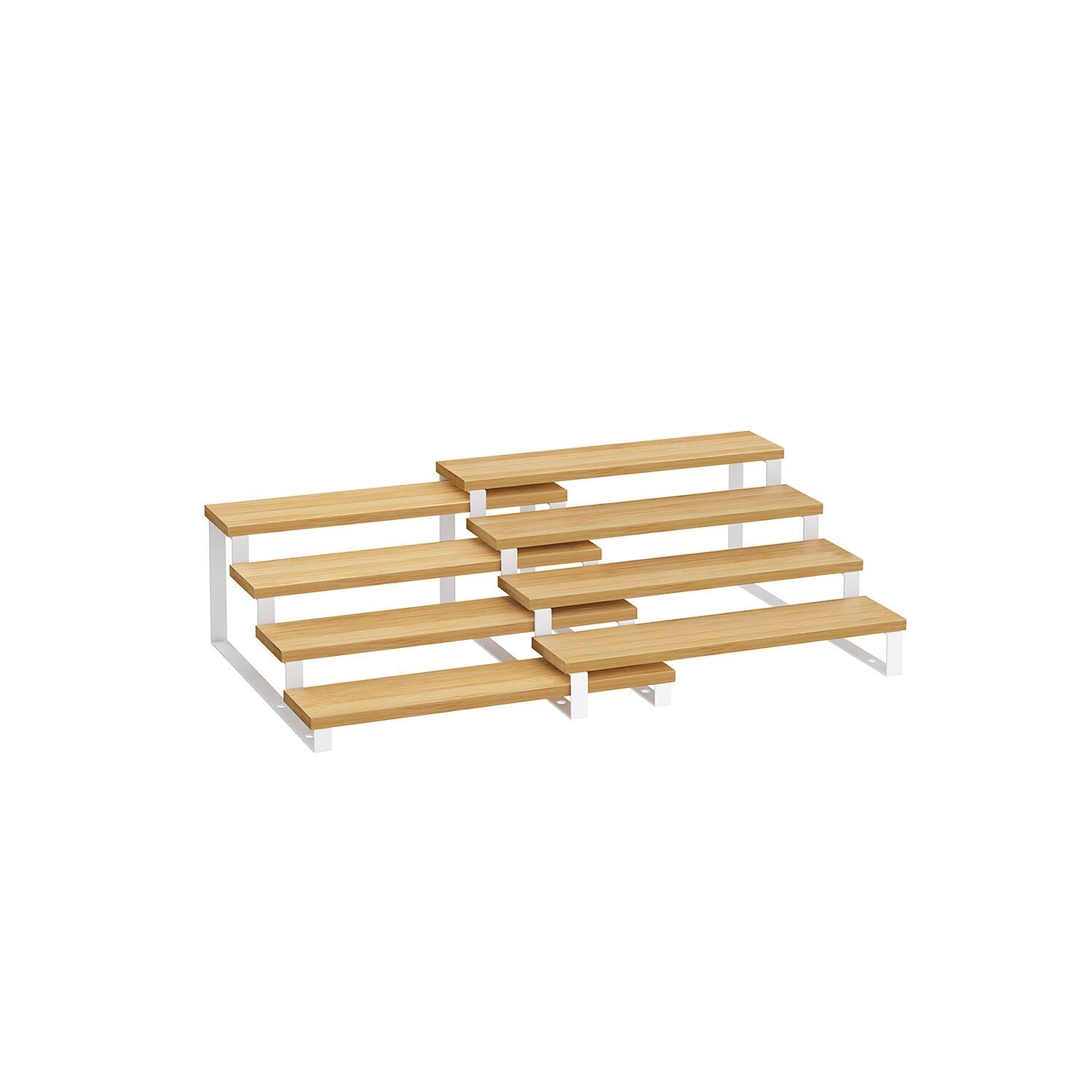 Spice racks set of 2 with 4 shelves each, natural beige-cloud white, 31.9 x 32 x 14.8 cm (D x W x H) Dimensions of the small shelf: 31 x 32 x 12.8 cms