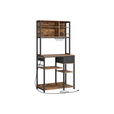 Kitchen board 40 x 80 x 180.4 cm vintage brown-ink black