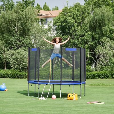 Trampolino 305 cm, trampolino da giardino, con rete di sicurezza