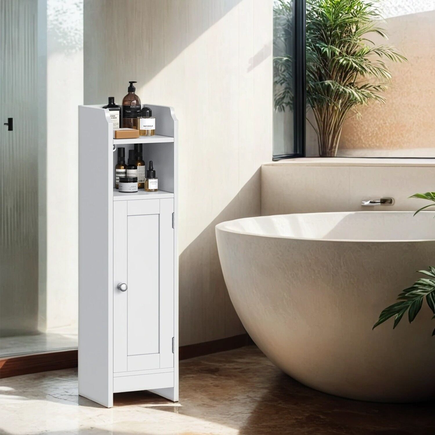 Small bathroom cabinet, narrow bathroom cabinet, standing, 18 x 20 x 80 cm