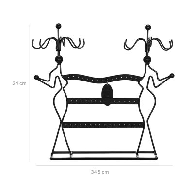 Stylish jewelry stand black, 34.5 x 34 x 12.5 cm
