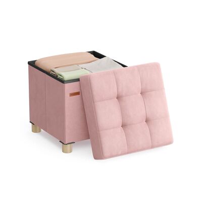 Banc avec rangement 38 x 38 x 40 cm Repose-pieds 37 L rose pastel