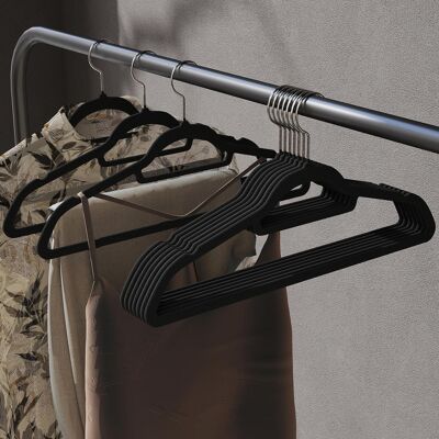 Velvet hangers, set of 50, velvet hangers, 45 x 23.5X0.6 cm (W x H x D) Hook height: 8 cm Hook opening: 5. 4 cm