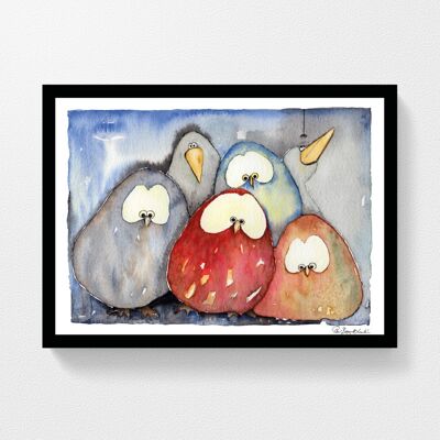 Art print - Owl group