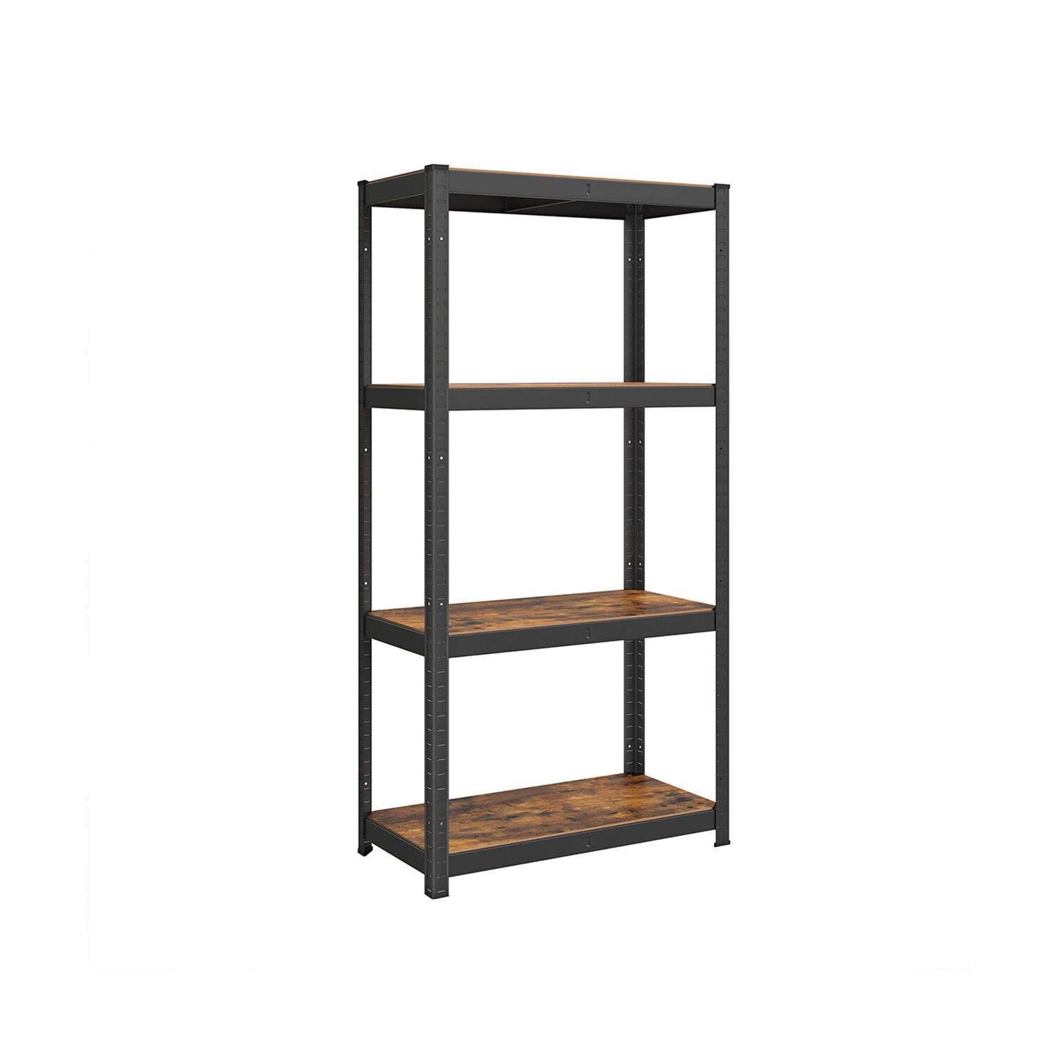 Adjustable standing shelf with 4 shelves 40 x 80 x 160 cm vintage brown-black