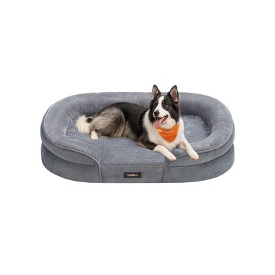 Panier pour chien à bords surélevés 91 x 68 x 18 cm gris clair