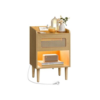 BOHOVEN Collection - Bedside table with charging station and motion detector, oak beige, 35 x 40 x 60 cm