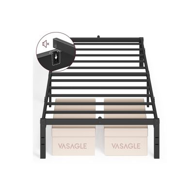 Single bed frame made of metal 90 x 200 cm modern ink black