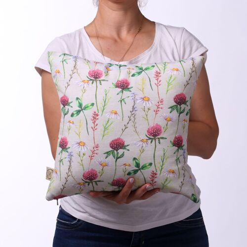 Forest blossom herbs throw cushion, 15”