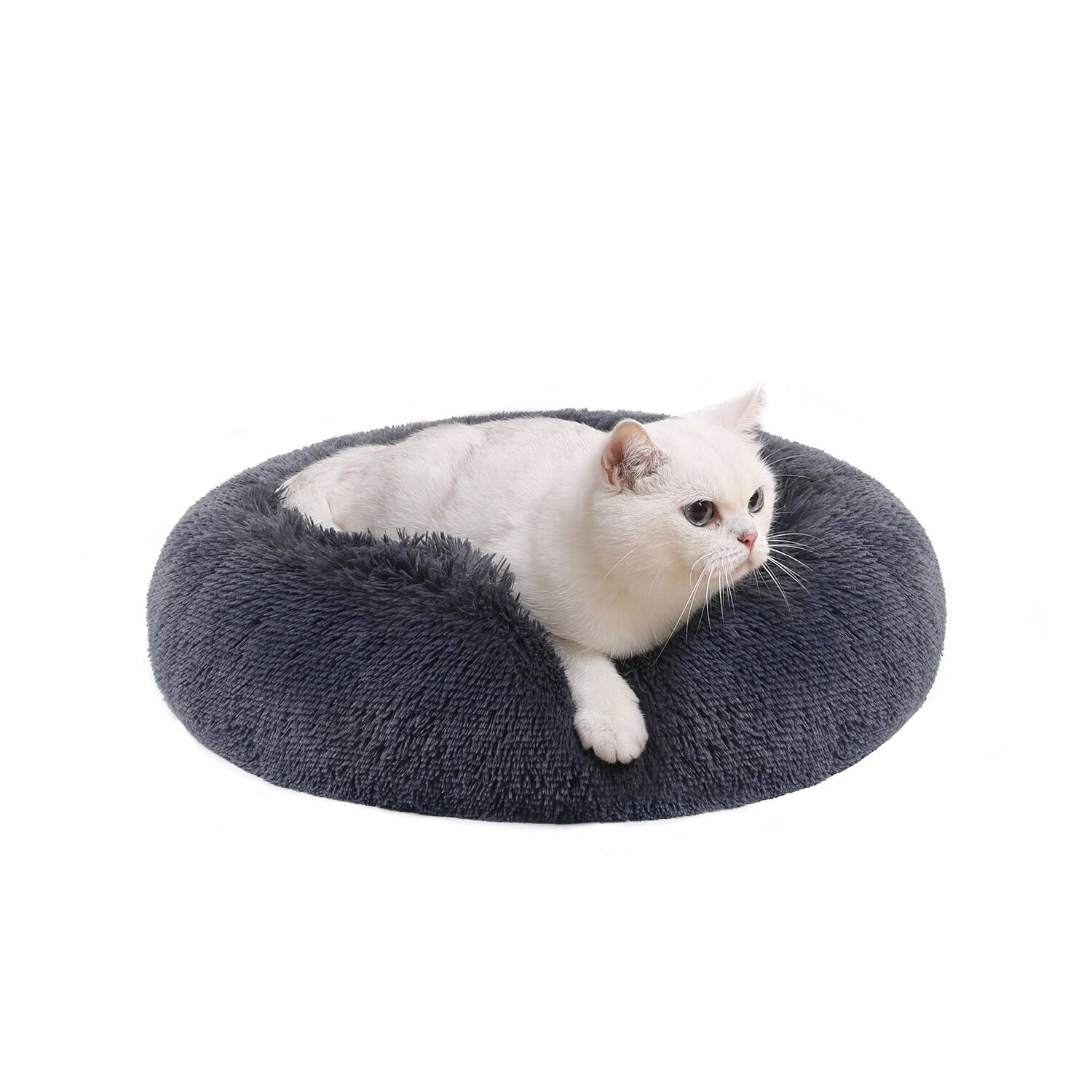 Dog bed dark gray, 50 x 20 cm (Ø x H) Weight: 1 kg Scope of delivery: 1 x Diiz dog bed Notes: Products with seams may differ by 2-3 cm